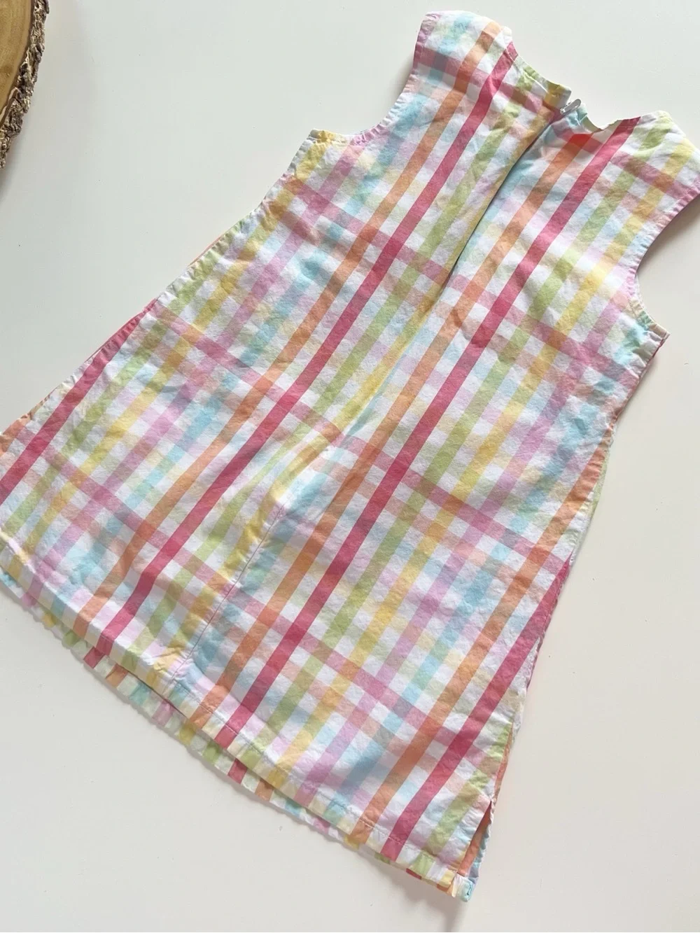 Vintage 2005 Gymboree Pastel Plaid Fruit Sleeveless Dress | Size 4